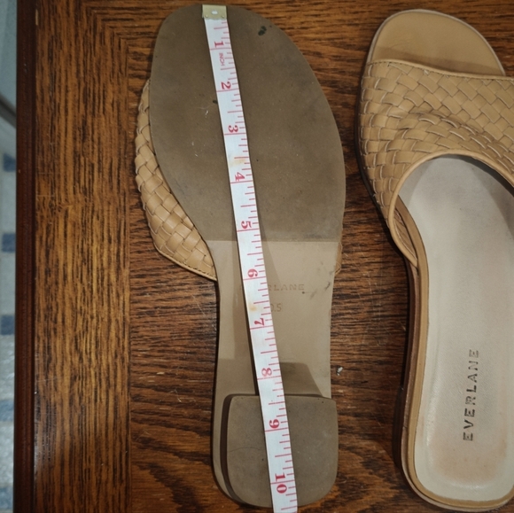 Everlane The City Sandles Size 10.5 Leather Beige Slip On Mules - Picture 10 of 12